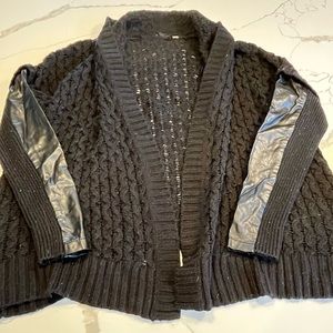 Black long sleeve cardigan sweater